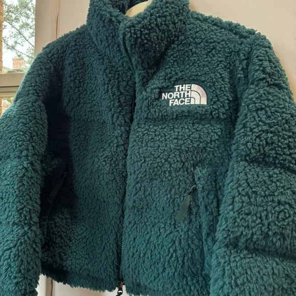 New The North Face Nuptse Sherpa Jacket Puffer High Pile Fleece Green - Picture 8 of 15